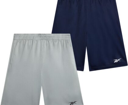 Reebok Boys Basketball Shorts 2 Pack – Mesh Athletic Shorts for Boys, Gym Shorts for Basketball, Running, and Everyday Play