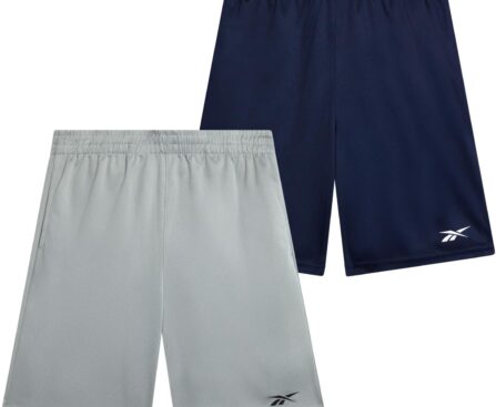 Reebok Boys Basketball Shorts 2 Pack – Mesh Athletic Shorts for Boys, Gym Shorts for Basketball, Running, and Everyday Play