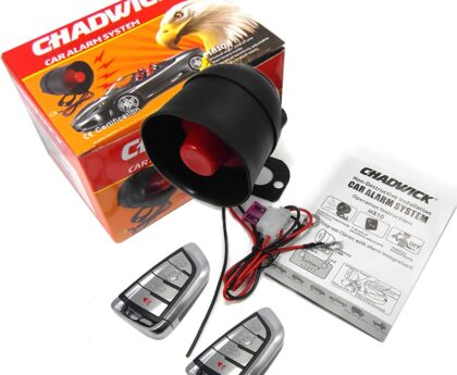 CHADWICK Car Horn Siren Alarm,Universal Car Alarm Security Protection System with 2 Remote Controls,7-Level Sensitivity,12v,Anti-Theft Device,No Thread Trimmin,Non-Destructive Installation (CW-8131)