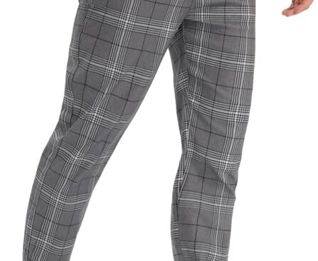 Floerns Men’s Plaid Slim Fit Dress Pants Business Casual Suit Trousers