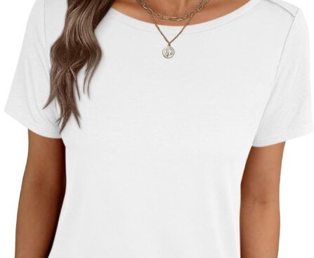 ANRABESS Womens Boat Neck Tops Short Sleeve T-Shirts Causal Fashion Tee Shirts 2026 Summer Spring Clothes