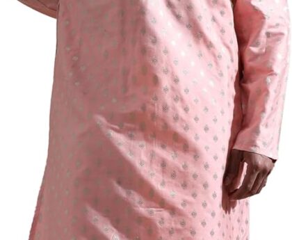 Filori Studio – Men’s Zari Motifs Long Kurta with Lace Detailing (Kurta Only)