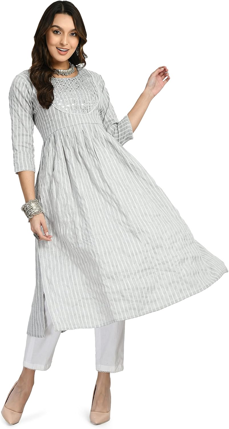 AnjuShree Choice Women Indian Anarkali Kurti for women | ORDER 1 SIZE BIGGER