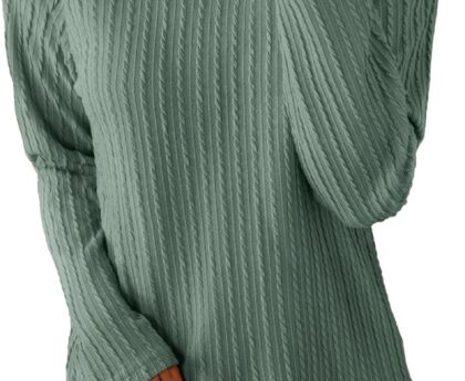 Dokotoo Womens Tops Long Sleeve Lightweight Shirts 2025 Fall Fashion Clothing Trendy Tops Crewneck Knit Basic Tee