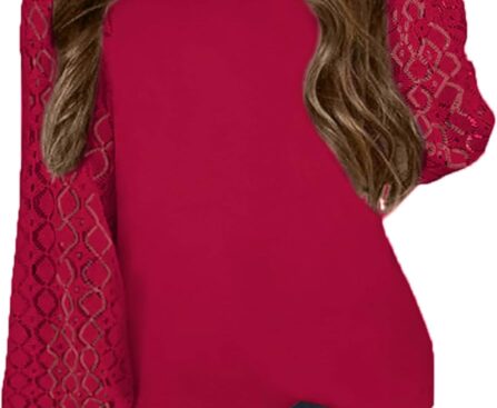 Arshiner Girls Shirts Lace Raglan Long Sleeves Crewneck Casual Soft Kids Blouse Tee Tops