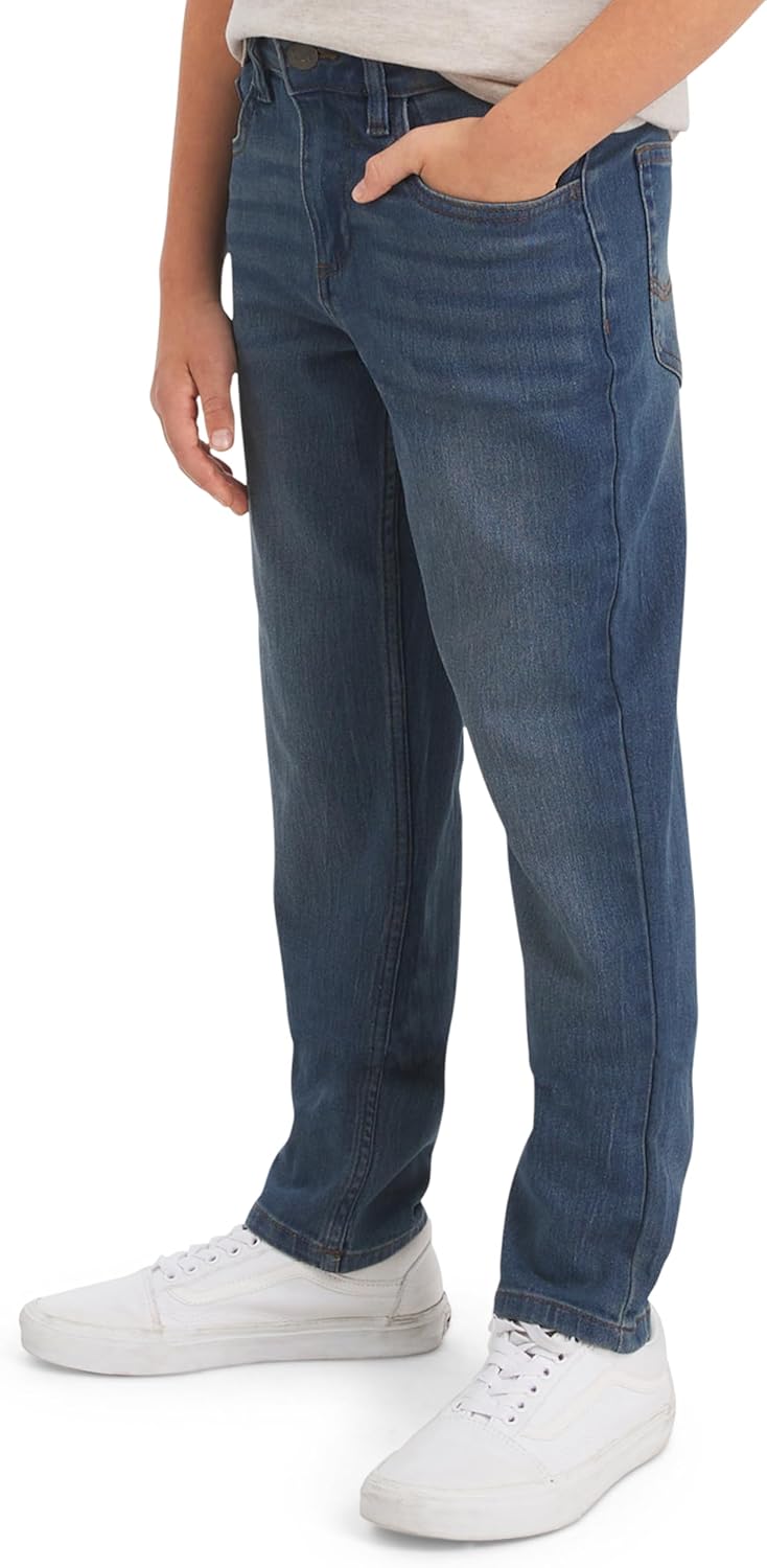 Lee Boys’ 5 Pocket Straight Fit Stretch Waist Denim Jeans