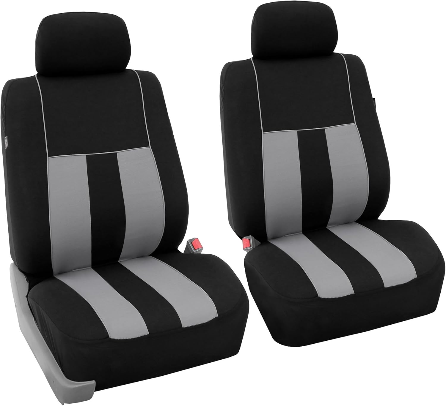 FH Group Striking Striped Car Seat Covers – Universal Fit, Washable Seat Covers for Cars, SUVs, Vans, Sedans, Gray, Front Set