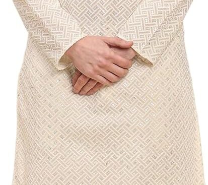 Pro-Ethic Style Developer Men’s Pure Cotton Sequined Embroidred Kurta | Traditional Indian Festive Kurta (A-126)