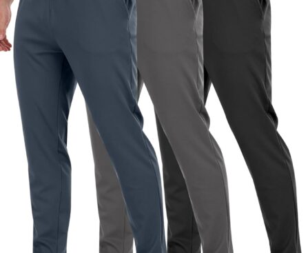 3 Pack Men’s Workout Sweatpants with Pockets,Athletic Gym Tapered Joggers Pants for Men Running Pants