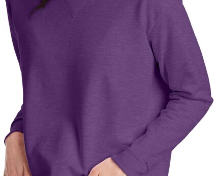 Hanes womens Crewneck Sweatshirt, Ecosmart Fleece Pullover With V-notch, Sweatshirt for Women