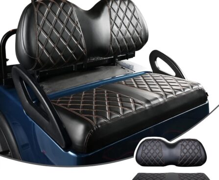NOKINS Golf Cart Diamond Seat Covers Kit, Fit for Club Car Precedent OEM Standard Front Seat Cushion, Golf Cart Vinyl Seat Cover, No Nails Required