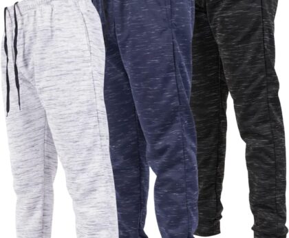 Ultra Performance 3 Pack Mens Joggers Mens Athletic Sweatpants with Pockets for Men, Small – 3X
