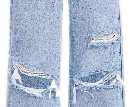 Girl’s Baggy Wide Leg Jeans Zipper Fly Elastic High Waist Y2K Trendy Denim Pants