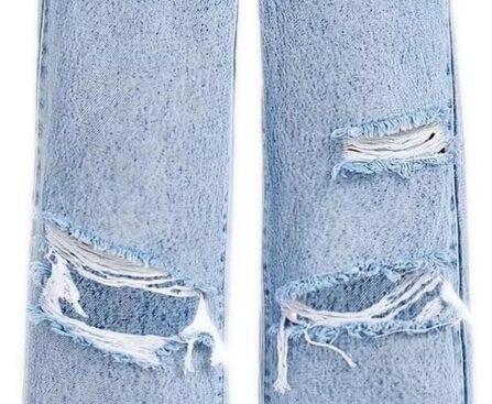 Girl’s Baggy Wide Leg Jeans Zipper Fly Elastic High Waist Y2K Trendy Denim Pants