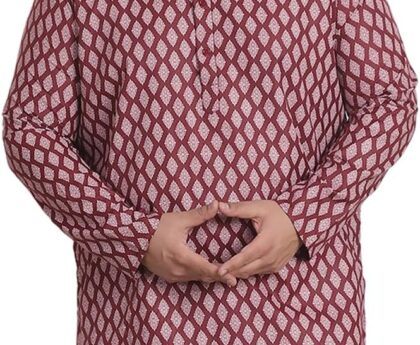 Sojanya PLUS (Since 1958) Men’s Cotton Blend Printed Long Kurta