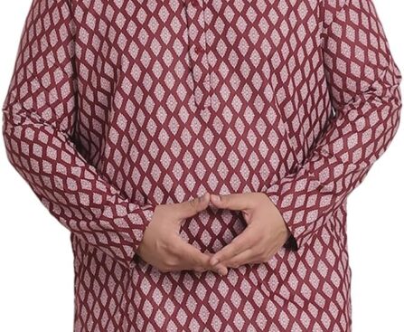 Sojanya PLUS (Since 1958) Men’s Cotton Blend Printed Long Kurta
