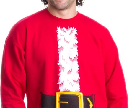 Christmas Sweater Sweatshirts | Santa Claus and Elf Holiday Crewneck Sweatshirt