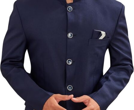 Men’s Indian Ethnic Jodhpuri Casual Slim Fit Waist Coat Bandhgala Jacket