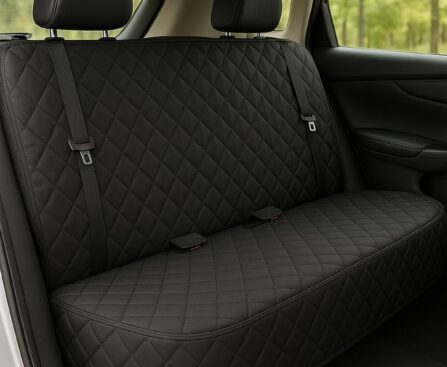 Waterproof Dog Car Seat Cover with Belt for Back Seat – Washable Pet Protector Accessories for Cars, Trucks, SUVs, and Bench Seats – Auto Backseat Hammock for Small & Large Dogs