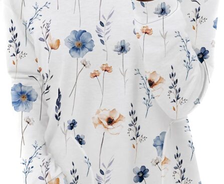 Zeagoo Women’s Long Sleeve Shirts Basic Crewneck Blouses Dressy Casual Loose Tunic Tops with Pockets S-XXL