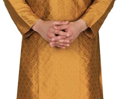SKAVIJ Men’s Tunic Art Silk Indian Kurta Pajama Wedding Party Festive Season Dress Suit