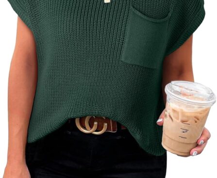 Dokotoo Women’s Casual Short Sleeve Loose Tunic Tops Lightweight Knit Spring Pullover Sweater Blouses