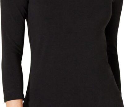 Amazon Essentials Womens Regular-Fit 3/4 Sleeve V-Neck T-Shirt (Available in Plus Size)