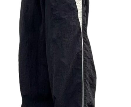 FCOOLYEET Mens Straight Leg Baggy Sweatpants Y2k Cool Parachute Pants Joggers Drawstring Track Pants for Men