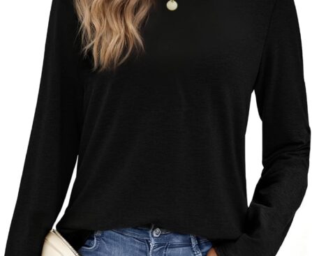 GAYHAY Long Sleeve Shirts for Women – Fall Winter Clothes Crew Neck Casual Tops Loose Fit Tees Fashion Outfits 2025