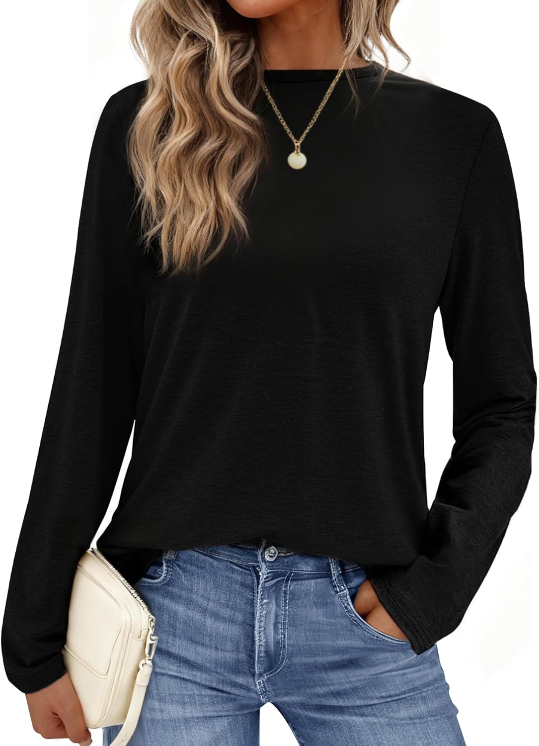 GAYHAY Long Sleeve Shirts for Women – Fall Winter Clothes Crew Neck Casual Tops Loose Fit Tees Fashion Outfits 2025