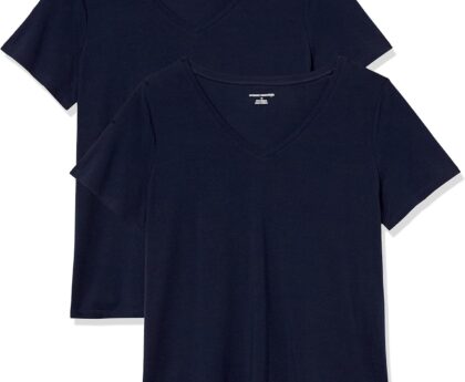 Amazon Essentials Womens Plus Size Short-Sleeve V-Neck T-Shirt