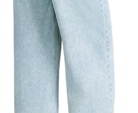 EXARUS Girls Wide Leg/Flare Jeans Bow Embroidery/Leopard Print Denim Pants with Pockets Casual for Kids 6-14Y