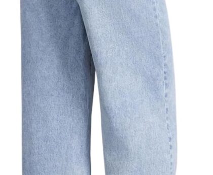 Bow Jeans for Girls Wide Leg Baggy Denim Pants Cute High Waisted Trousers Kids Casual Y2k Streetwear with Pockets 8-16Y