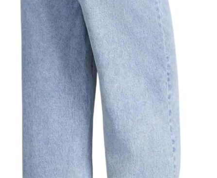 Bow Jeans for Girls Wide Leg Baggy Denim Pants Cute High Waisted Trousers Kids Casual Y2k Streetwear with Pockets 8-16Y