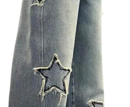 SHENHE Boy’s Star Baggy Jeans Teen Boys Straight Wide Leg Denim Pants with Pockets