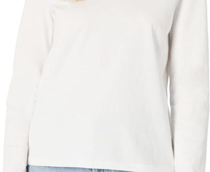 Amazon Essentials Womens 100% Cotton Regular-Fit Long-Sleeve V-Neck T-Shirt