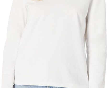 Amazon Essentials Womens 100% Cotton Regular-Fit Long-Sleeve V-Neck T-Shirt