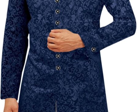 Runcati Mens Kurta Sherwani Coats Kaftan Indian Ethnic Royal Suits Mandarin Collar Wedding Festive Party Blazer