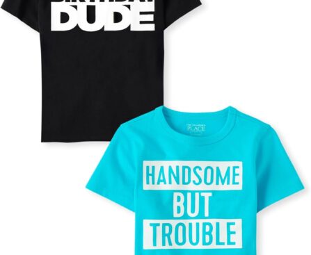 The Children’s Place Baby-Boys and Toddler All Holidays,Birthdays Short Sleeve Graphic T-Shirts,2 Pack
