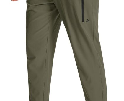 Men’s Athletic Joggers Sweatpants with Zipper Pockets Running Gym Track Workout Pants for Men