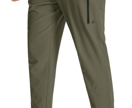 Men’s Athletic Joggers Sweatpants with Zipper Pockets Running Gym Track Workout Pants for Men