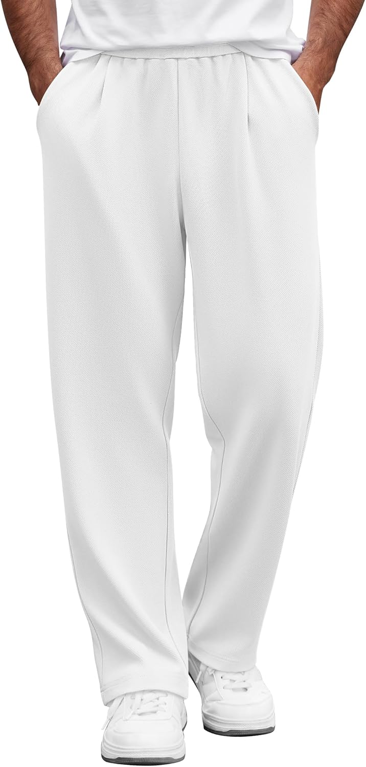 COOFANDY Mens Casual Sweatpants Open Bottom Lounge Pants Lightweight Baggy Workout Yoga Track Pants