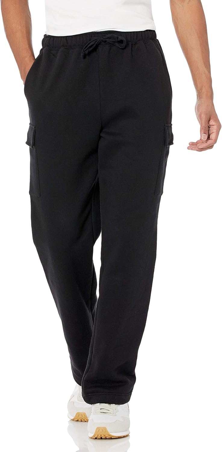 Amazon Essentials mens Cargo Fleece Sweatpant with Open Hem
