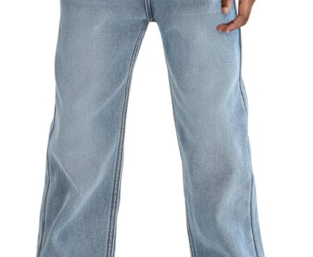 Haloumoning Boys Jeans Kids Fashion Fleece Lined Elastic Waist Denim Pants with Pockets 5-14 Years