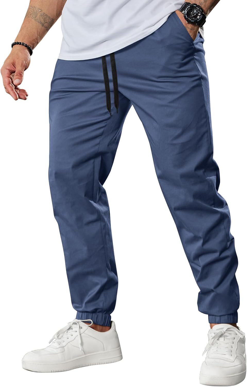 COOFANDY Men Joggers Pants Cotton Casual Cargo Drawstring Pants Outdoor Hiking Track Jogging Sweatpant