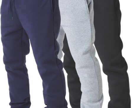 Ultra Performance 3 Pack Mens Fleece Wide Leg Sweatpants with Pockets, Open Bottom Workout Sweatpants for Men