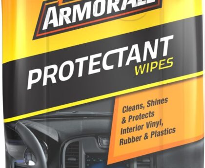 Armor All Car Protectant Wipes, Interior Car Wipes with UV Protection Against Cracking and Fading, 60 Wipes
