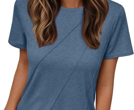 AUTOMET Womens Summer Tops Workout Shirts Beach Vacation Outfits Business Tshirts Dressy Fashion Spring Clothes 2025