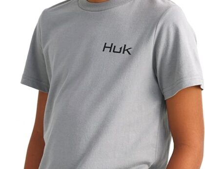 HUK Unisex Kids Performance Fishing Logo Tee, Short Sleeve T-Shirt for Kids