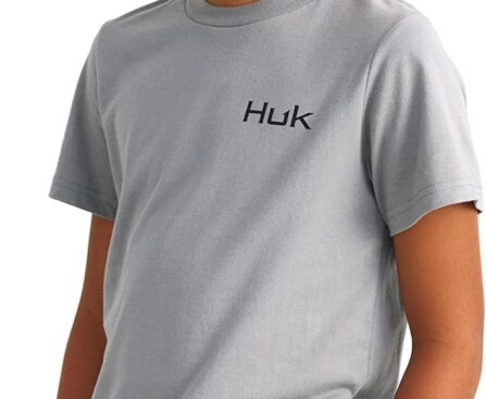HUK Unisex Kids Performance Fishing Logo Tee, Short Sleeve T-Shirt for Kids